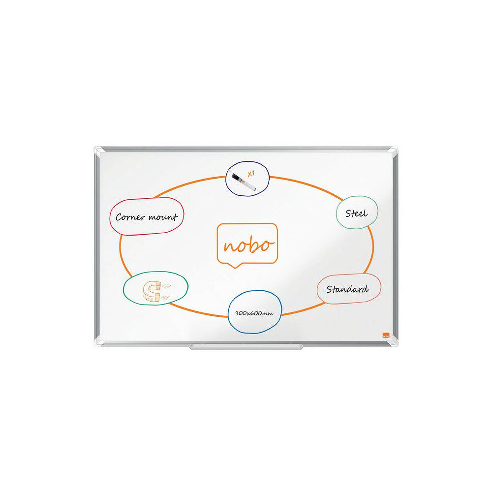 NOBO Whiteboard NOBO premium stål 90x60cm