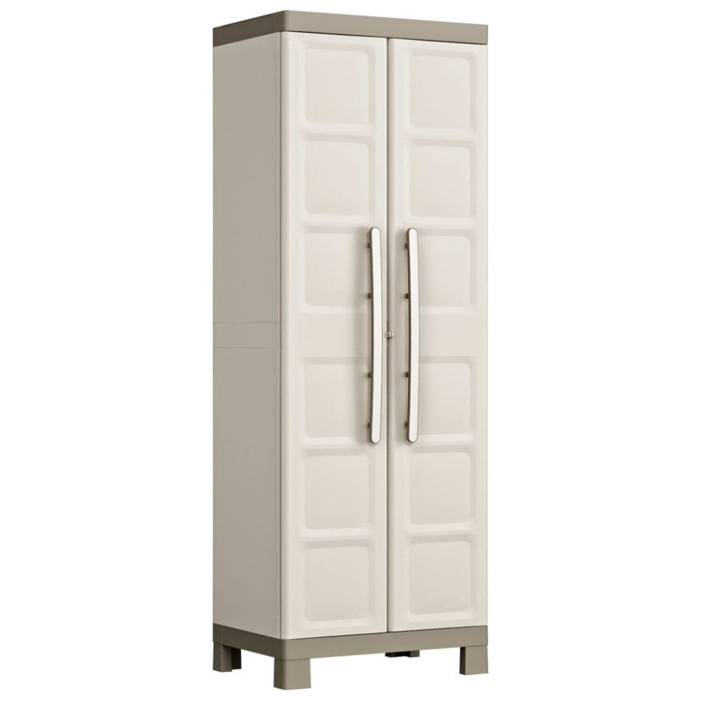 Keter Keter Förvaringsskåp med hyllor Excellence beige och taupe 182 cm