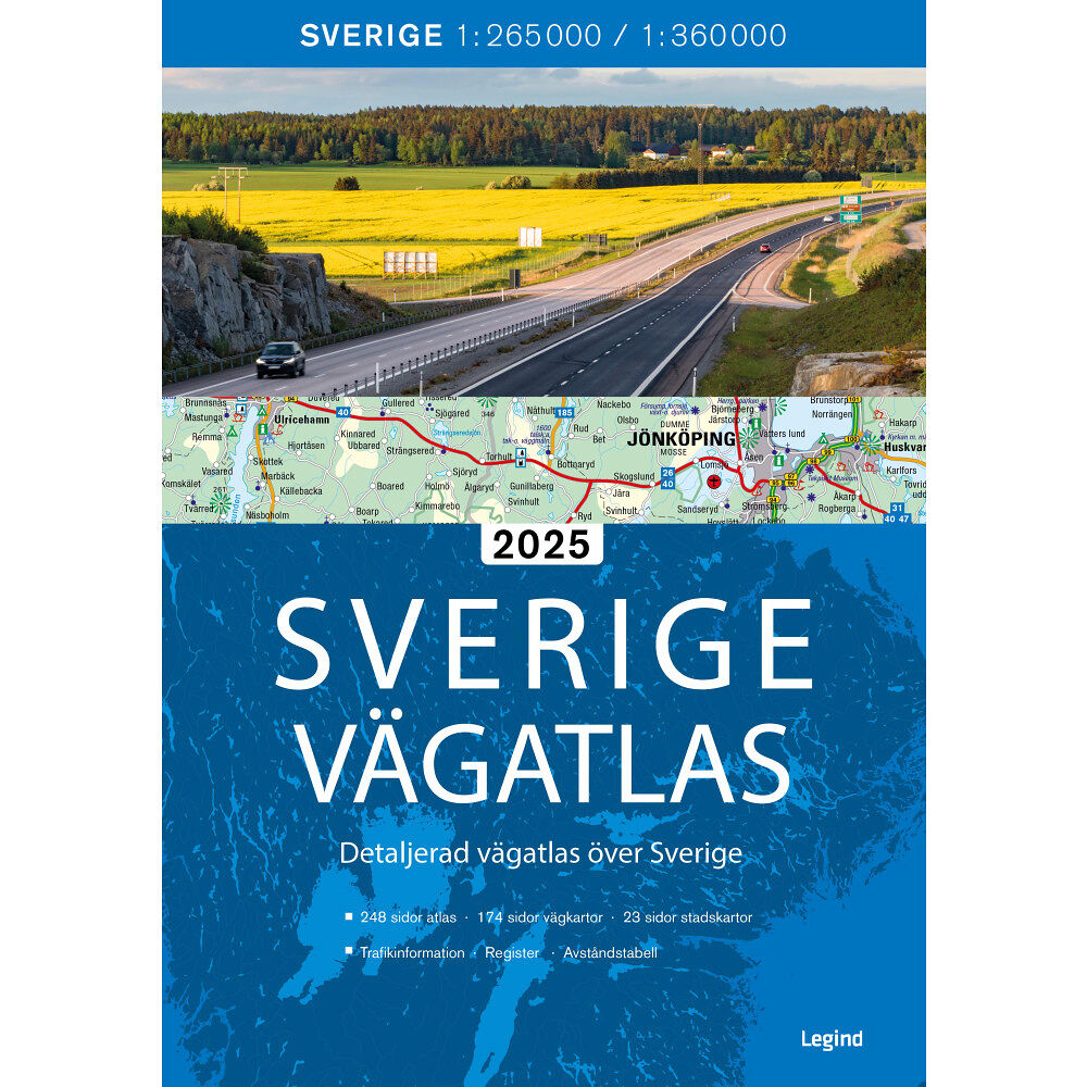 Legind A/S Sverige vägatlas 2025 (bok, flexband)