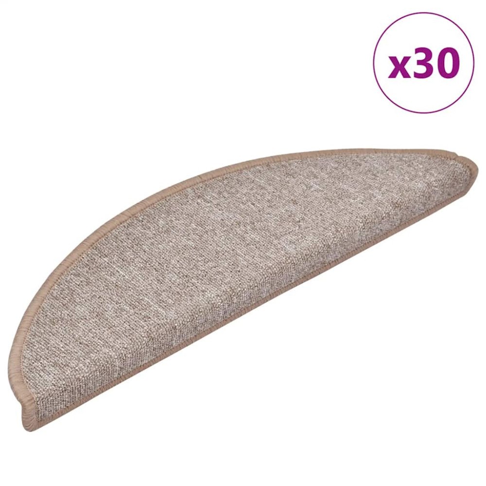 vidaXL Trappmattor 30 st ljusbrun 56x17x3 cm