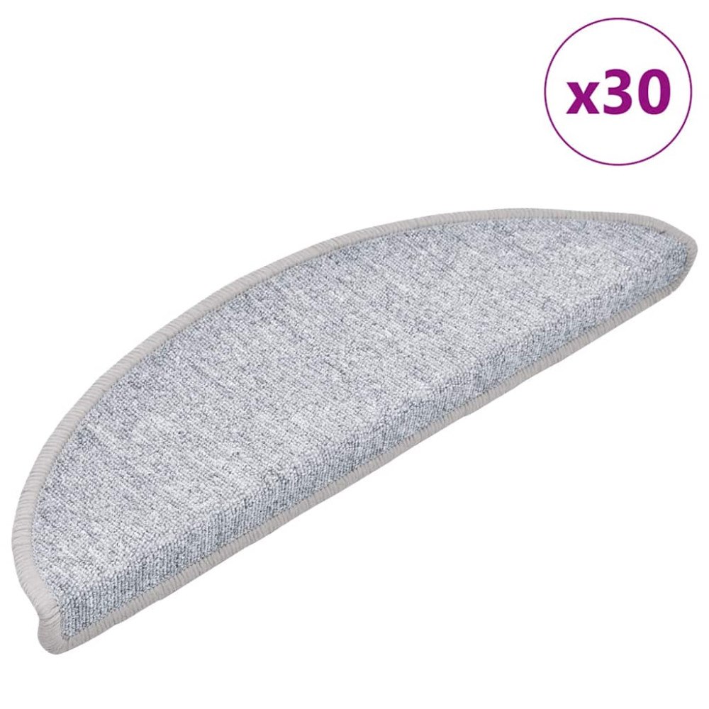 vidaXL Trappmattor 30 st ljusgrå 56x17x3 cm