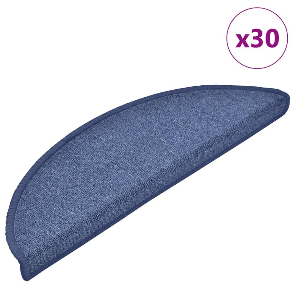 vidaXL Trappmattor 30 st blå 56x17x3 cm