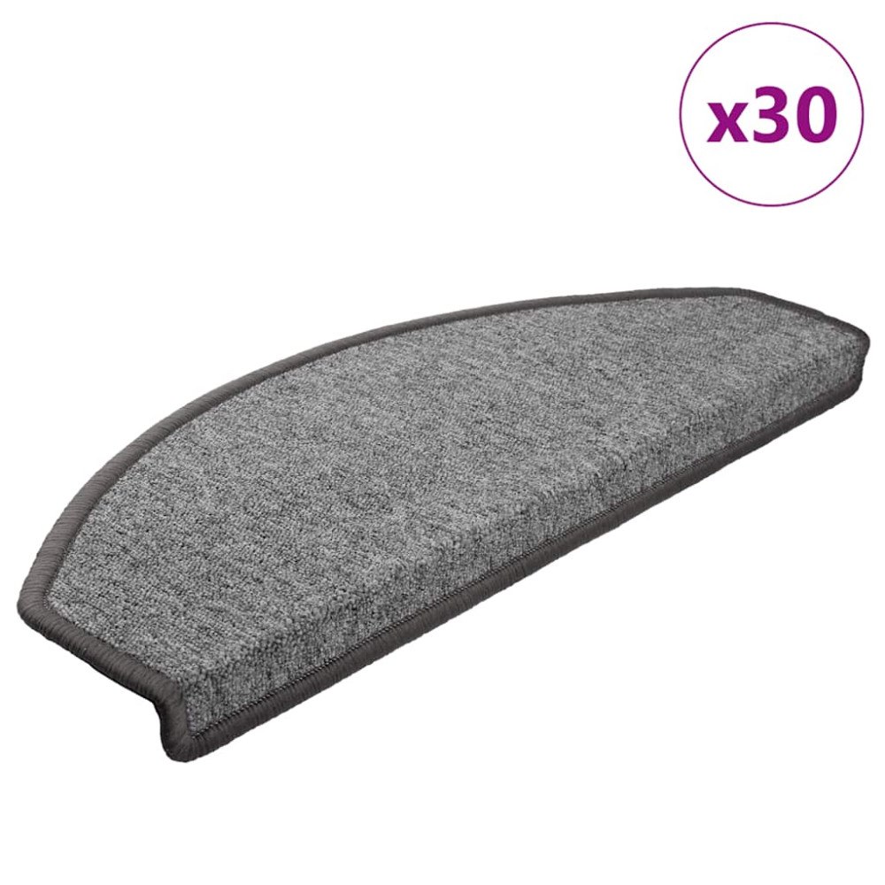 vidaXL Trappmattor 30 st mörkgrå 65x24x4 cm