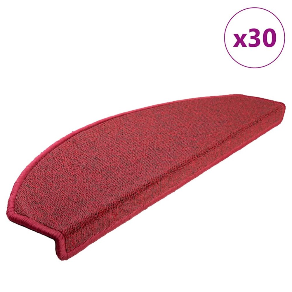 vidaXL Trappmattor 30 st Bordeaux röd 65x24x4 cm