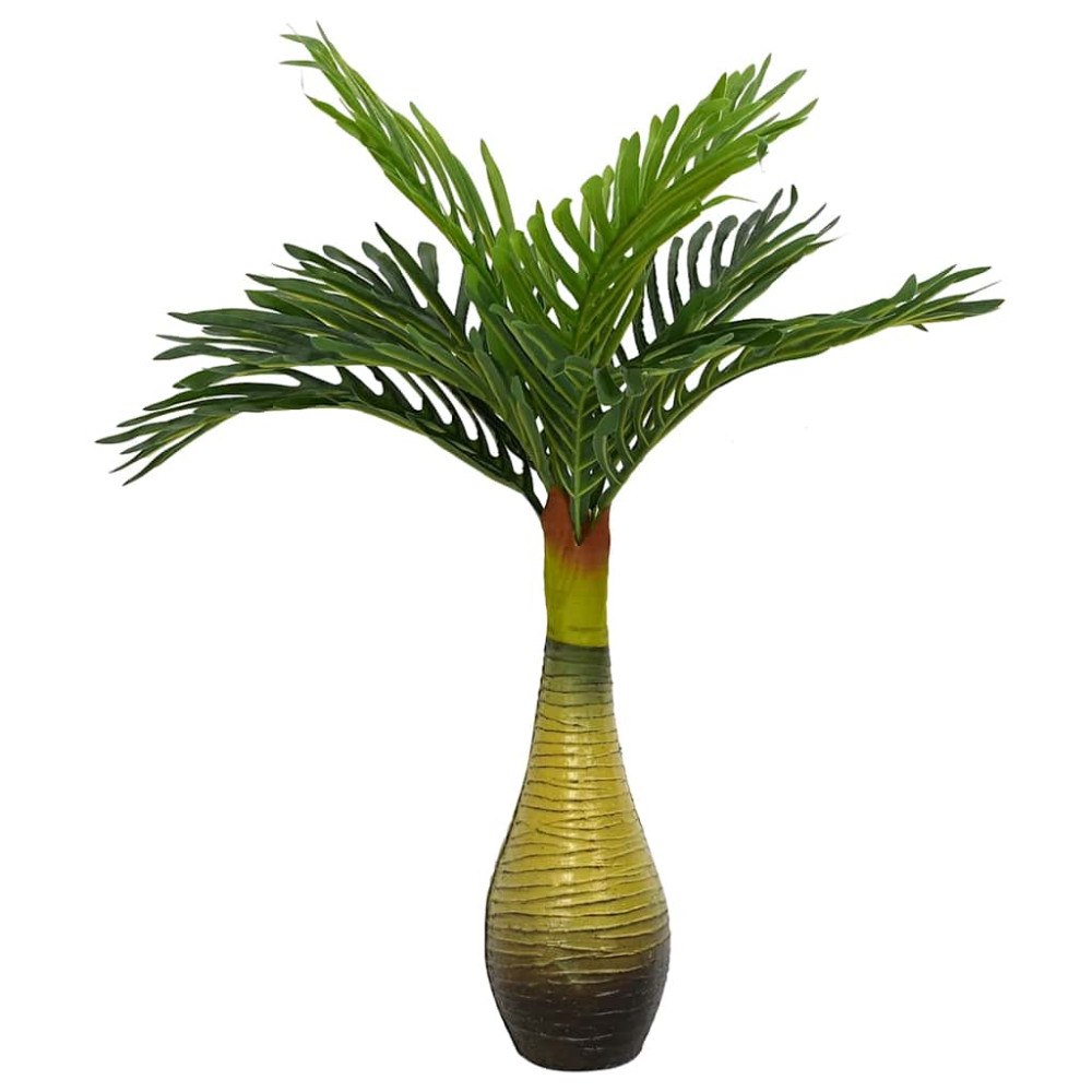 vidaXL Konstgjord palmväxt 9 blad 70 cm grön
