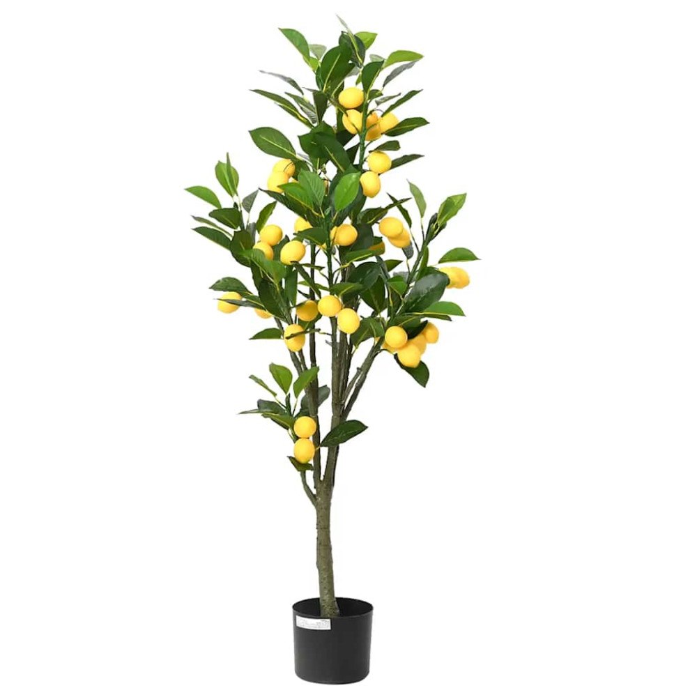 vidaXL Konstgjort citronträd 136 blad 120 cm grönt