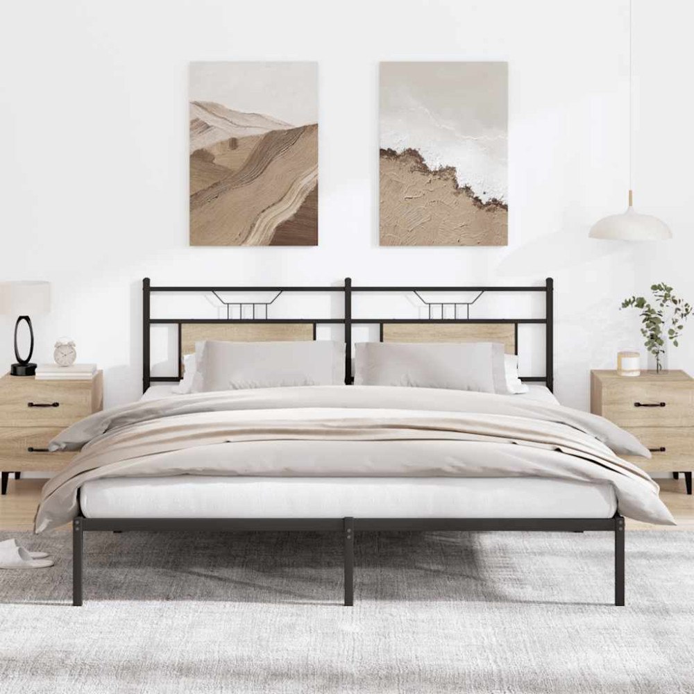 vidaXL Sängram utan madrass sonoma-ek 160x200 cm konstruerad trä