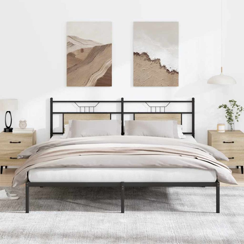 vidaXL Sängram utan madrass Sonoma ek 183x203 cm konstruerat trä