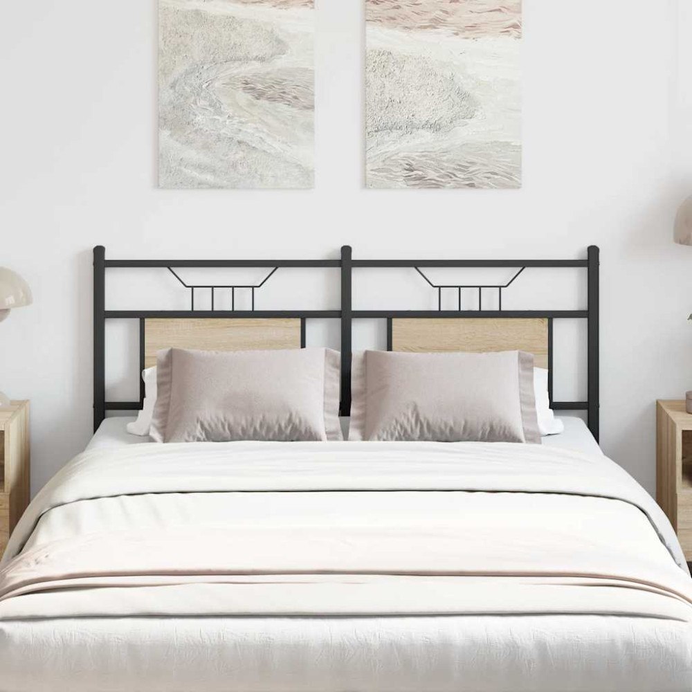 vidaXL Sänggavel Sonoma ek 150 cm konstruerat trä och stål