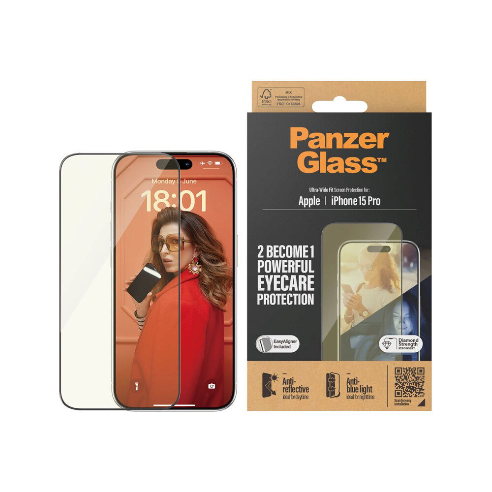 PanzerGlass PanzerGlass - skärmskydd för mobiltelefon - ögonskydd, ultrabred passning med EasyAligner