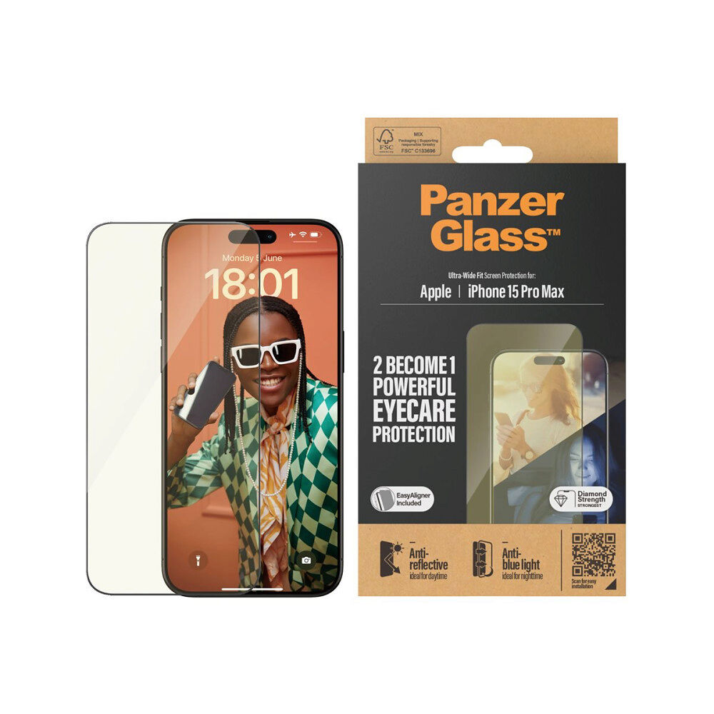 PanzerGlass PanzerGlass Eyecare - skärmskydd för mobiltelefon - ultrabred passning