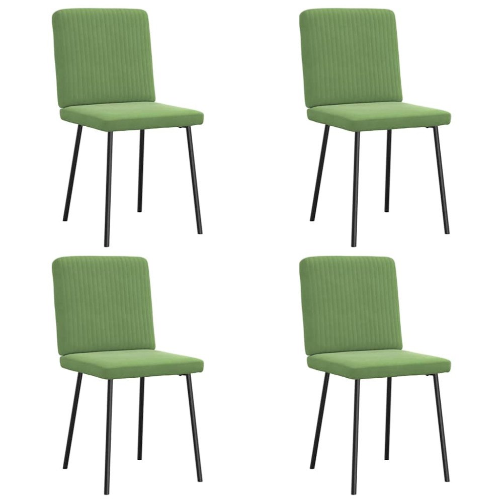 vidaXL Matstolar 4 st ljusgrön sammet