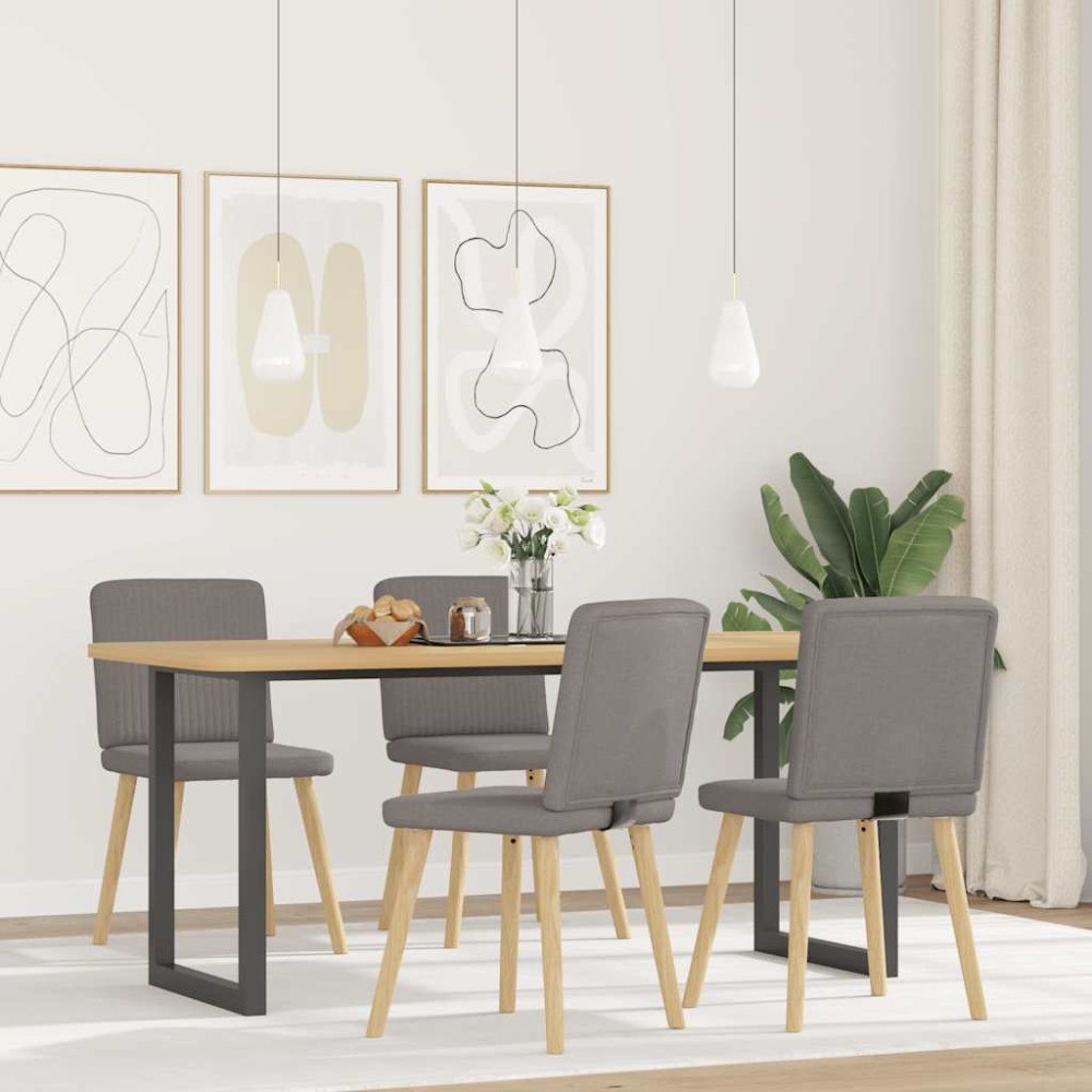 vidaXL Matstolar 4 st taupe tyg