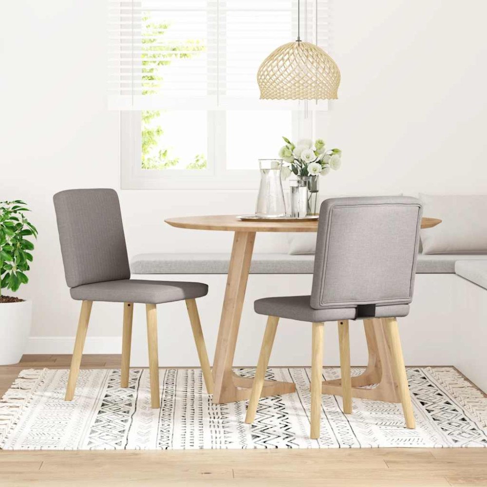 vidaXL Matstolar 2 st taupe tyg