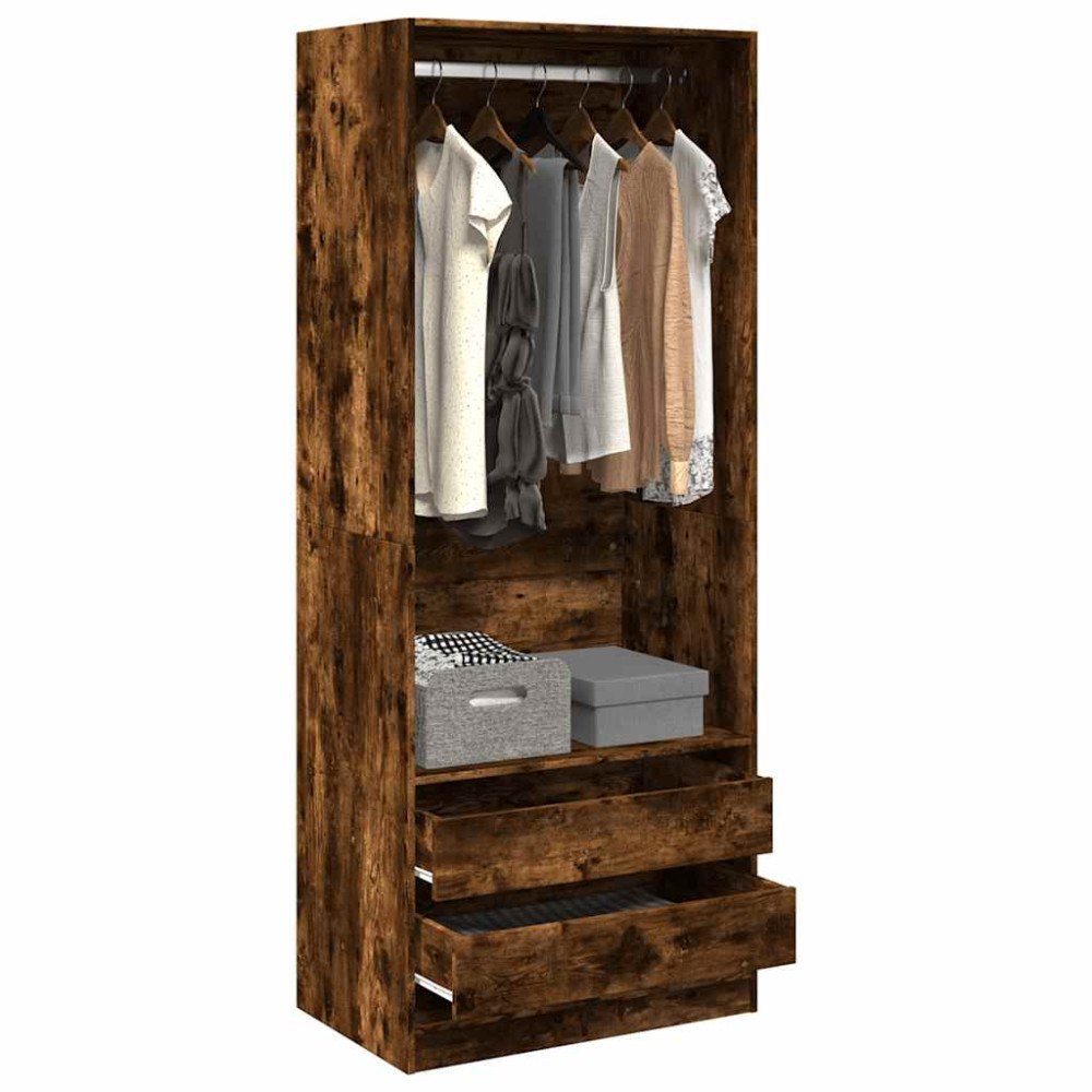 vidaXL Garderob rökfärgad ek 80x50x200 cm konstruerat trä
