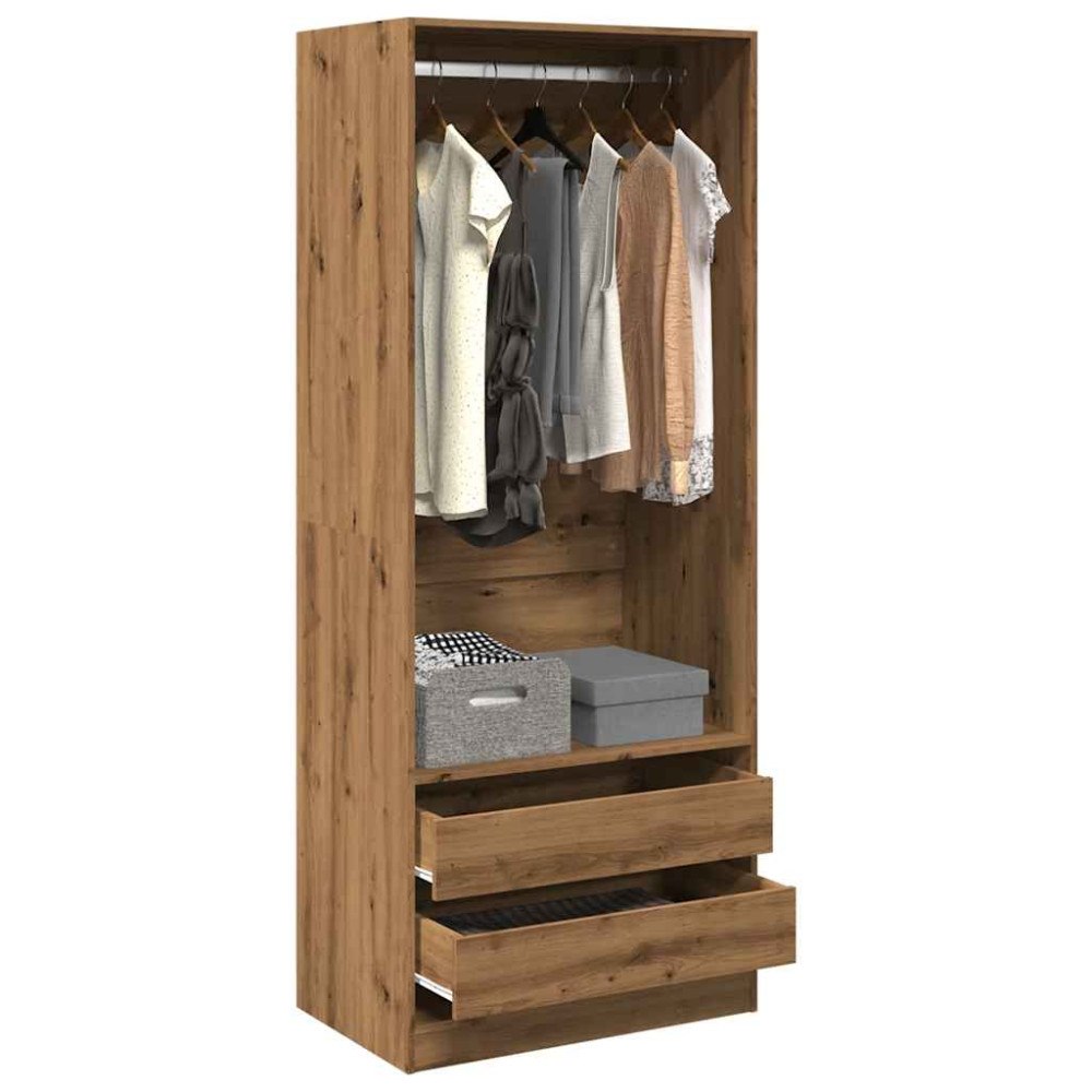 vidaXL Garderob ek 80x50x200 cm konstruerat trä