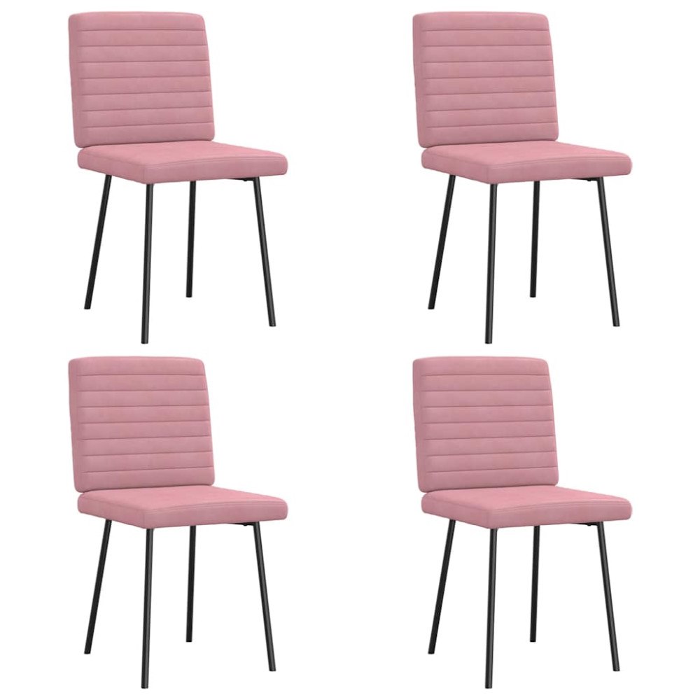 vidaXL Matstolar 4 st rosa sammet
