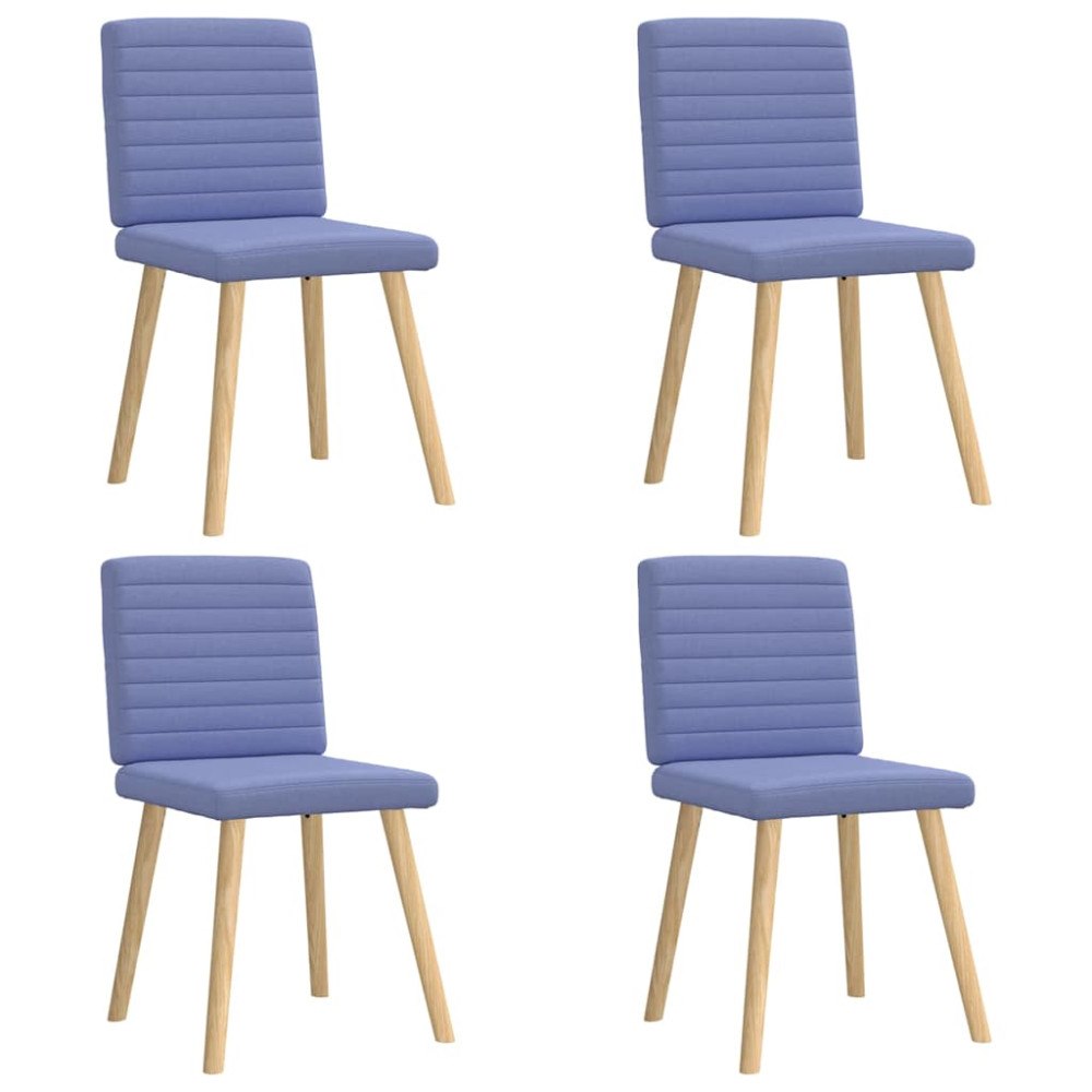 vidaXL Matstolar 4 st Jeans blått tyg