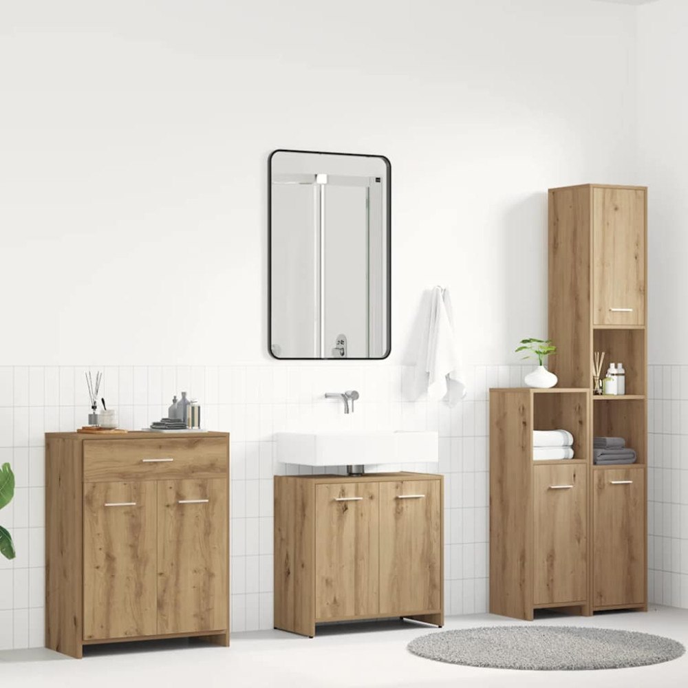 vidaXL Badrumsmöbler set 4 delar artisan ek konstruerat trä