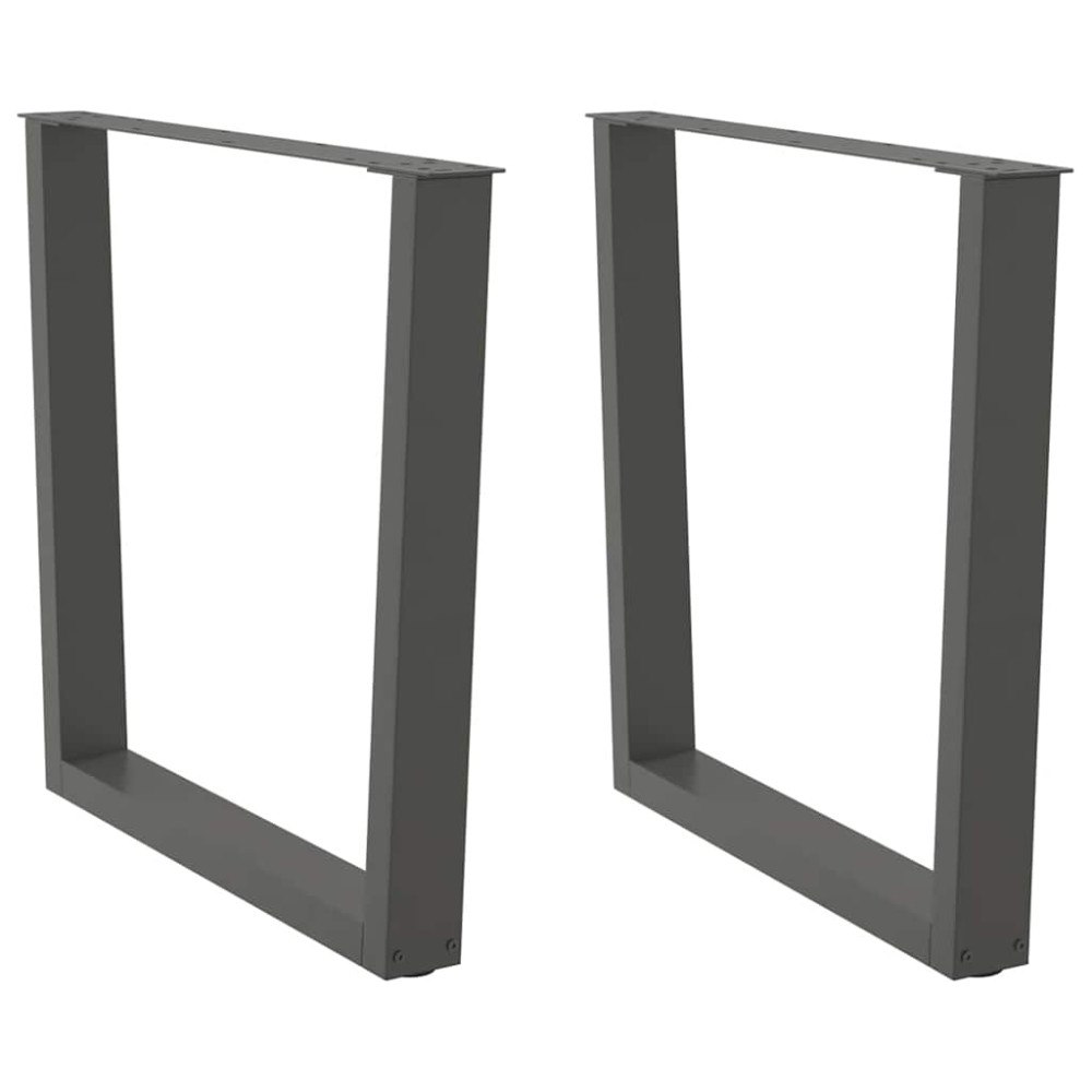 vidaXL Matbordsben V-formade 2 st antracit 80x(72-73,3) cm stål