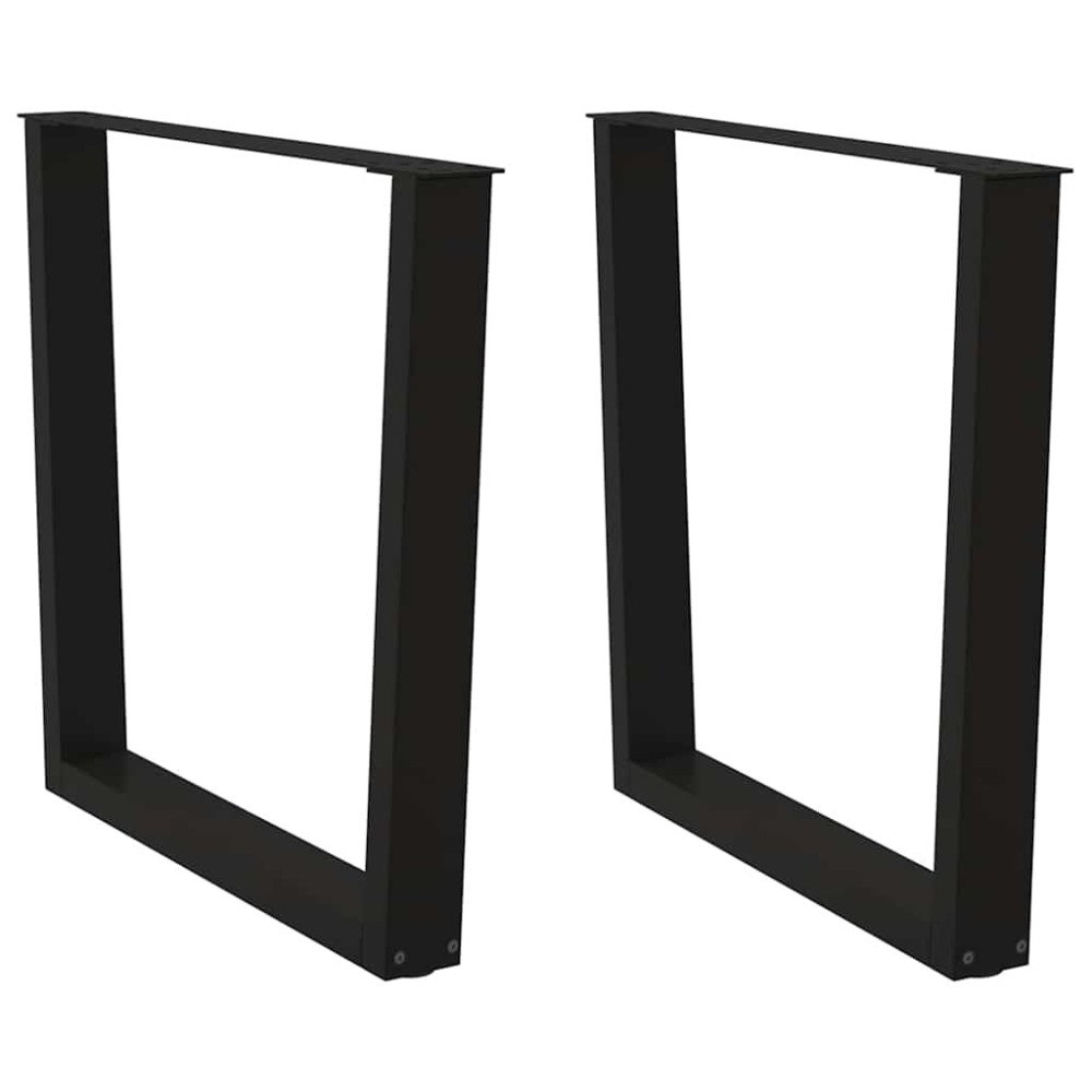 vidaXL Matbordsben V-formade 2 st svart 90x(72-73,3) cm stål