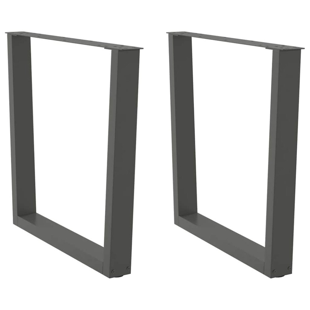 vidaXL Matbordsben V-formade 2 st antracit 90x(72-73,3) cm stål