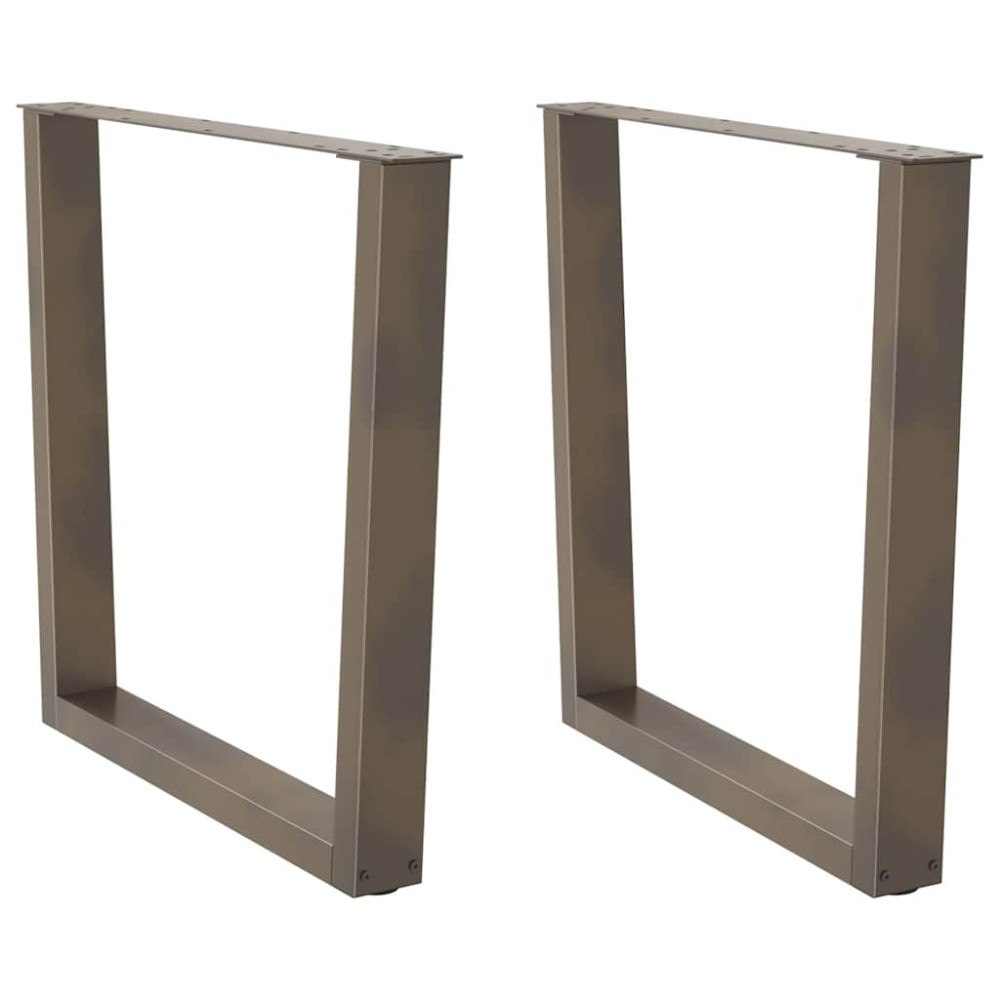 vidaXL Matbordsben V-formade 2 st naturstål 90x(72-73,3) cm stål