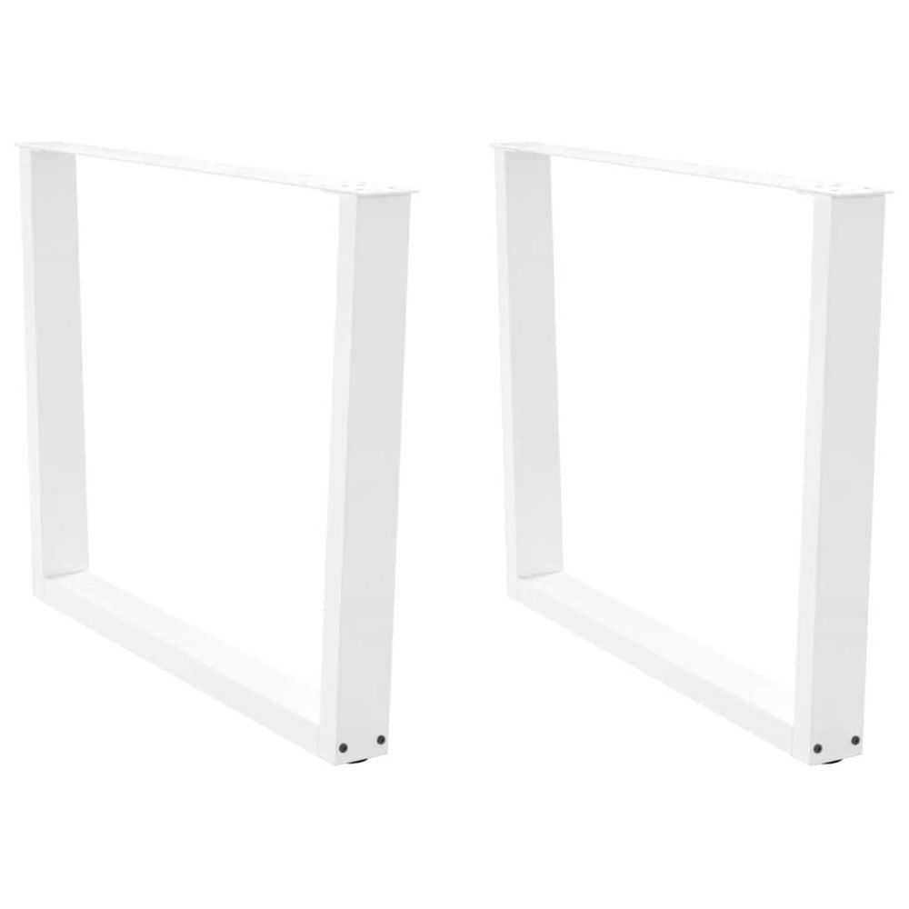 vidaXL Matbordsben V-formade 2 st vita 100x(72-73,3) cm stål