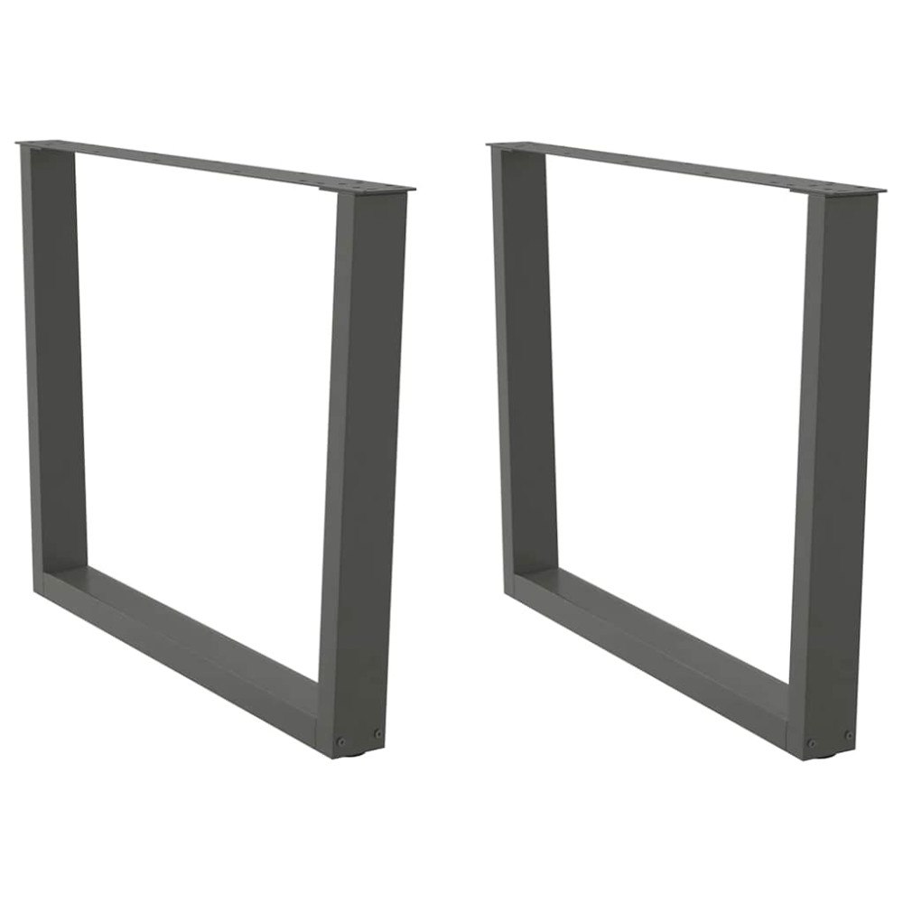vidaXL Matbordsben V-formade 2 st antracit 100x(72-73,3) cm stål