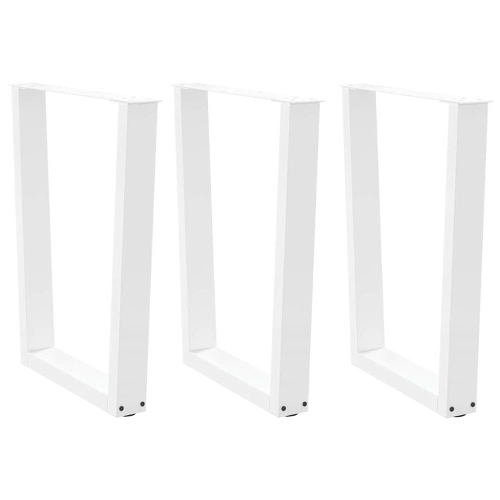vidaXL Matbordsben V-formade 3 st vit 70x(72-73,3) cm stål