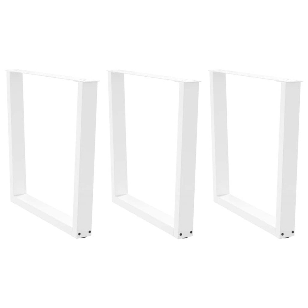 vidaXL Matbordsben V-formade 3 st vit 80x(72-73,3) cm stål