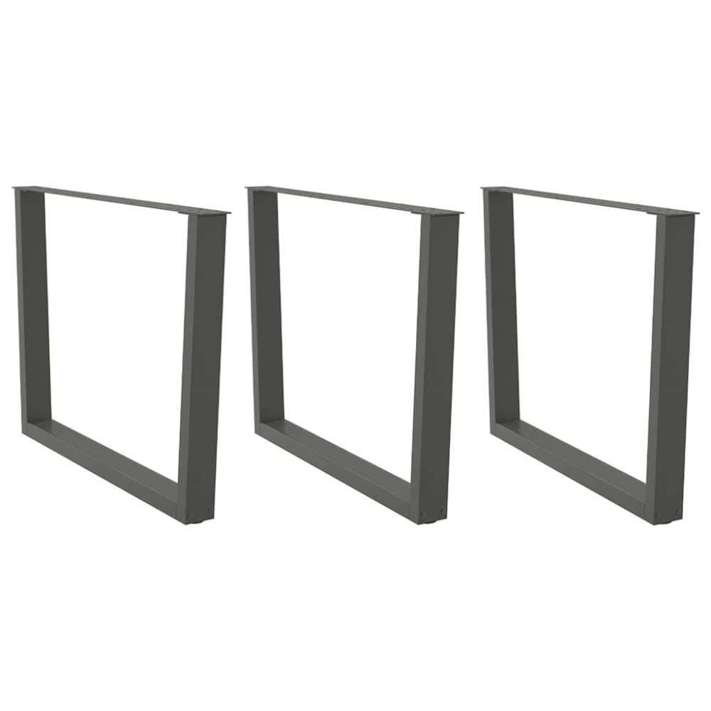 vidaXL Matbordsben V-formade 3 st antracit 100x(72-73,3) cm stål