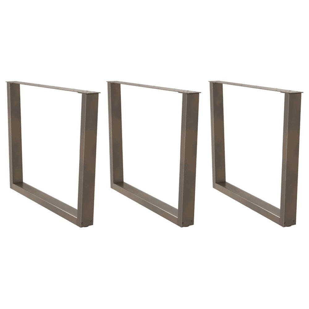 vidaXL Matbordsben V-formade 3 st naturstål 100x(72-73,3) cm stål