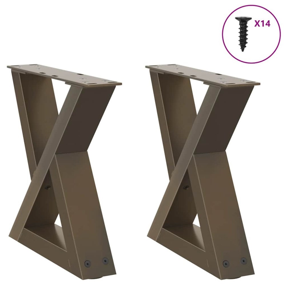 vidaXL Soffbordsben 2 st naturligt stål 30x(30-31,3) cm stål