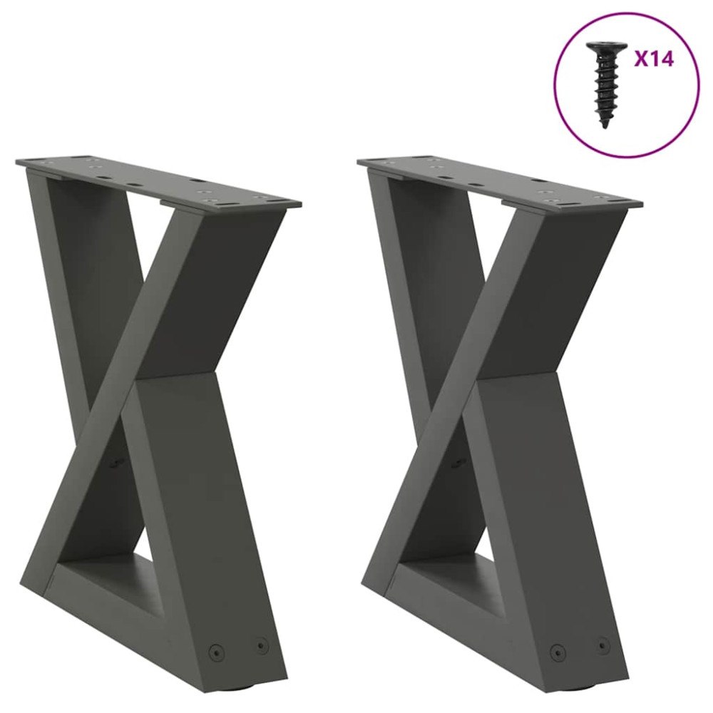 vidaXL Soffbordsben 2 st antracit 40x(30-31,3) cm stål