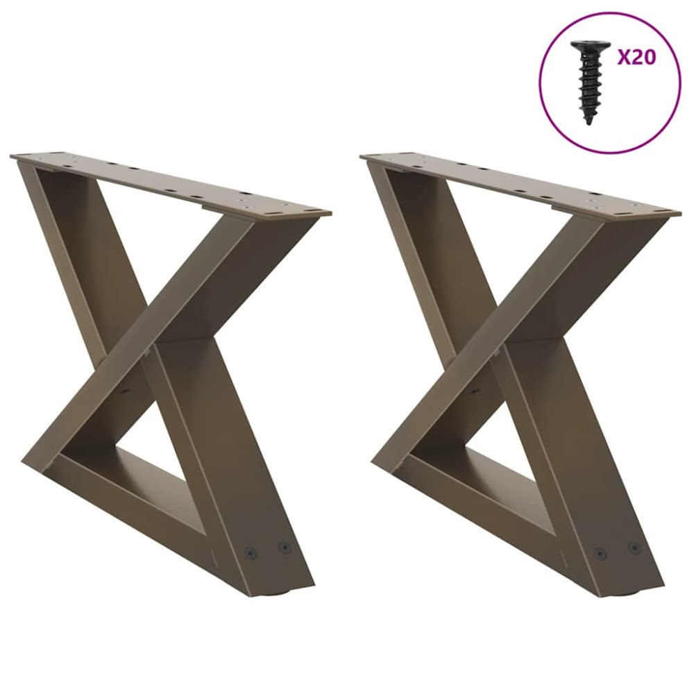 vidaXL Soffbordsben 2 st naturligt stål 60x(30-31,3) cm stål