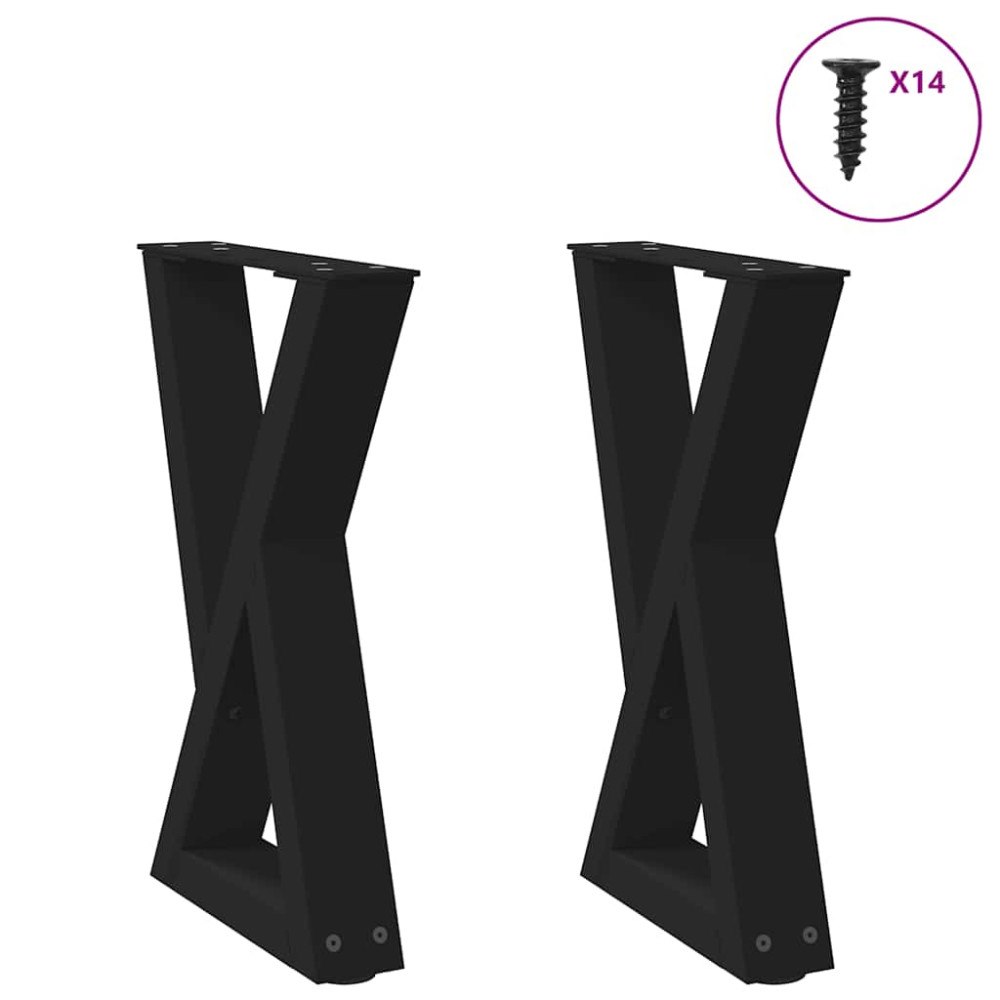 vidaXL Soffbordsben 2 st svart 38x(42-43,3) cm stål
