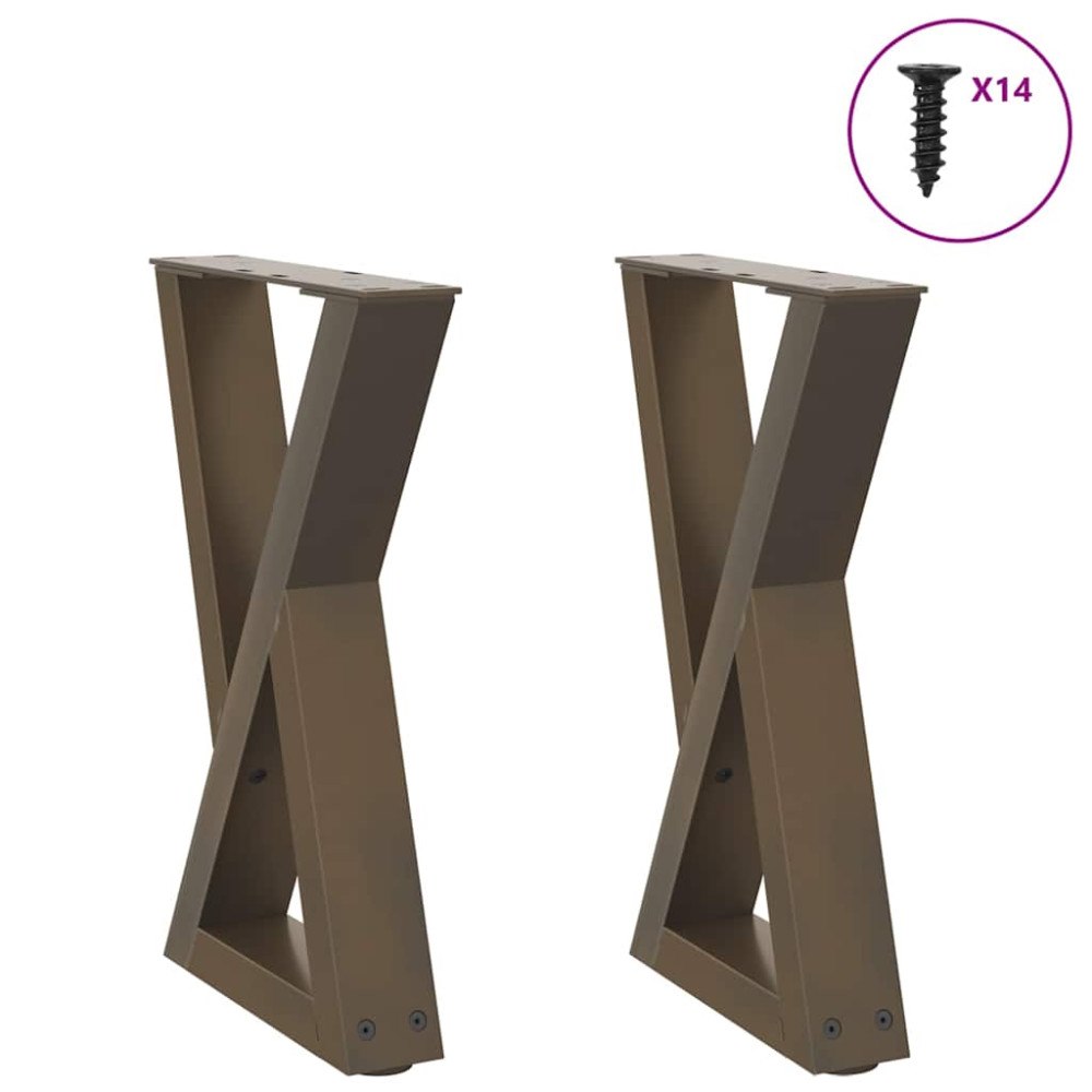 vidaXL Soffbordsben 2 st naturligt stål 38x(42-43,3) cm stål