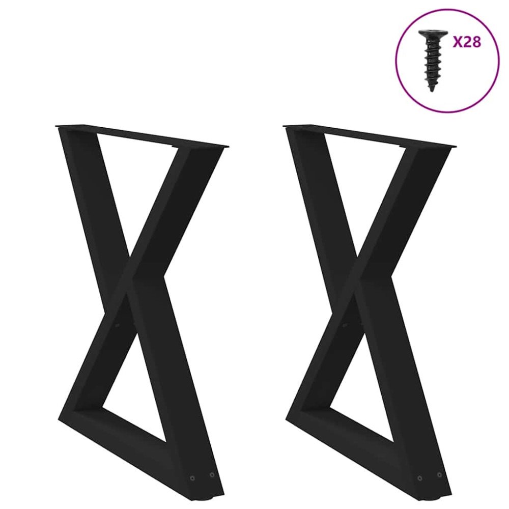 vidaXL Matbordsben 2 st svart 70x(72-73,3) cm stål