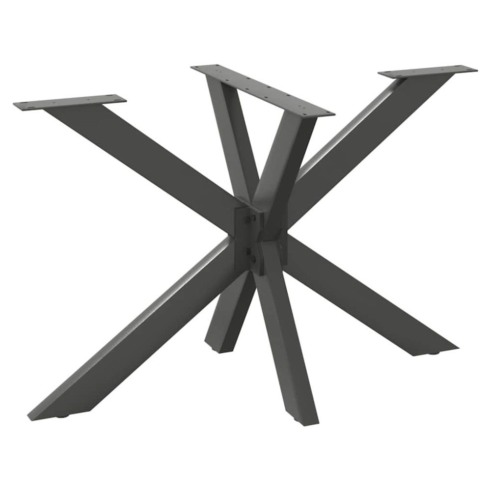 vidaXL Matbordsben spindelformad antracit 120x68x(72-73) cm stål