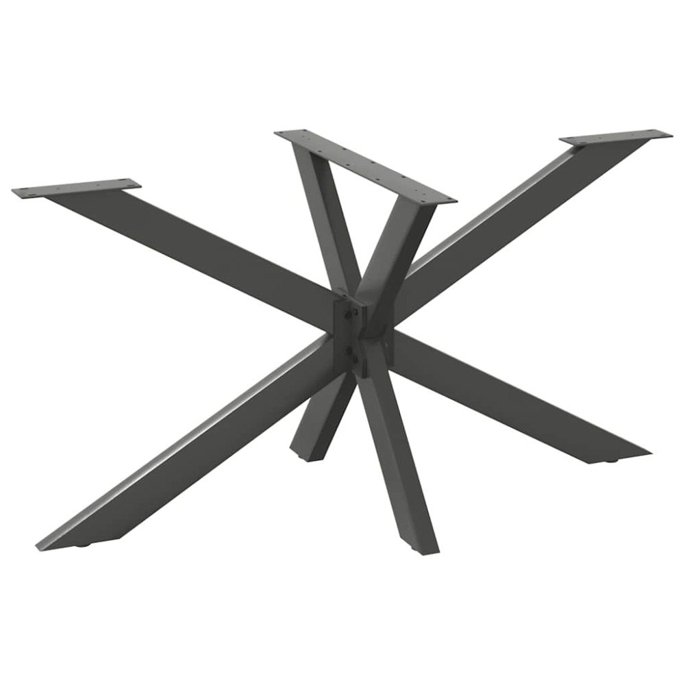 vidaXL Matbordsben spindelformad antracit 150x78x(72-73) cm stål