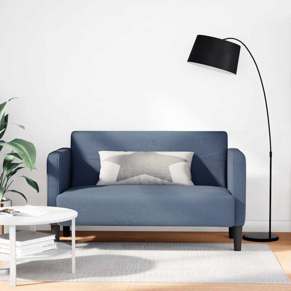 vidaXL Loveseat soffa blå 109 cm manchestertyg