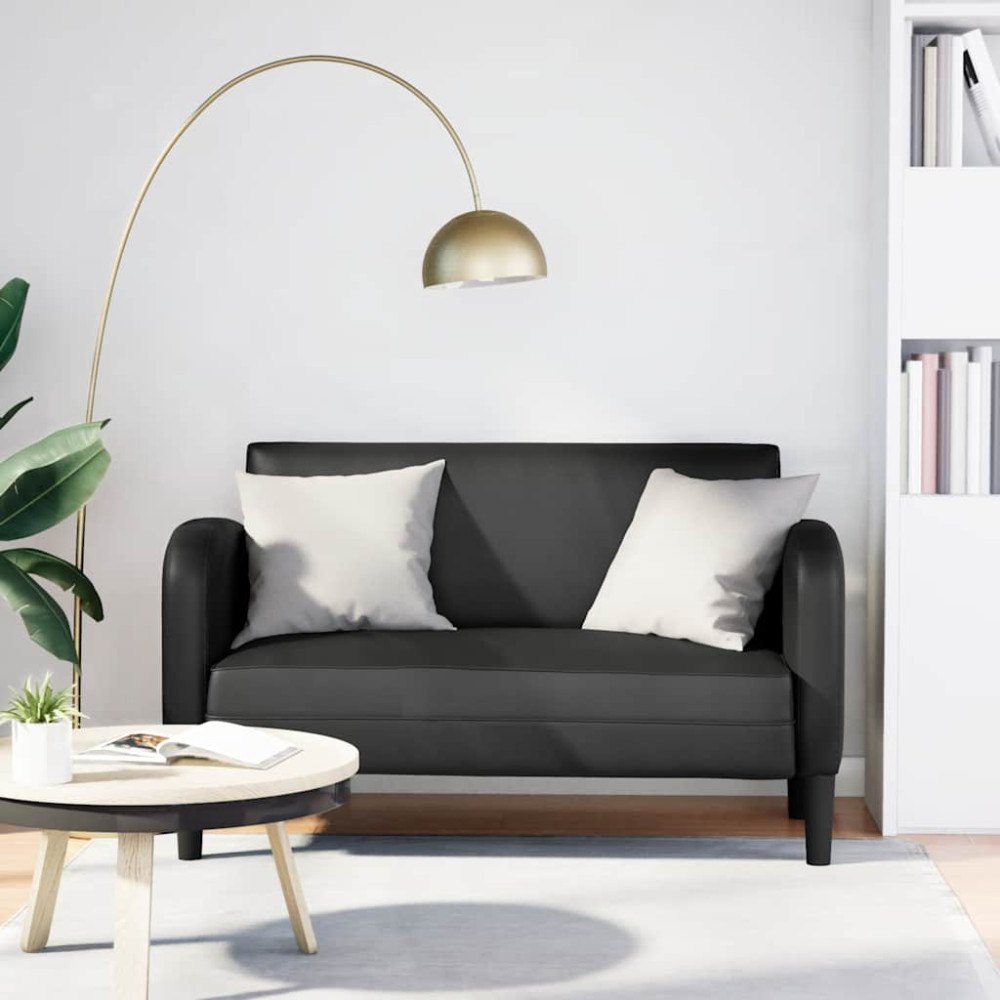 vidaXL Loveseat soffa svart 110 cm konstläder
