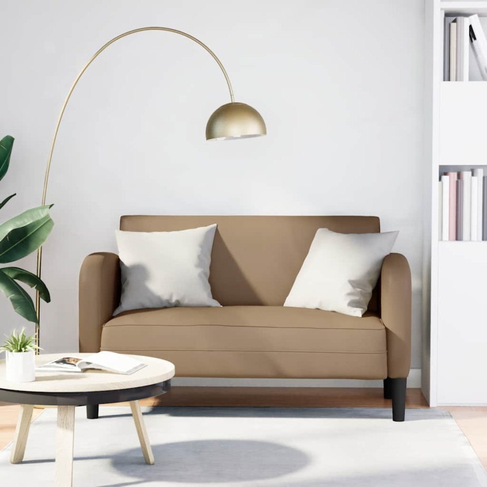vidaXL Loveseat soffa cappuccino 110 cm konstläder