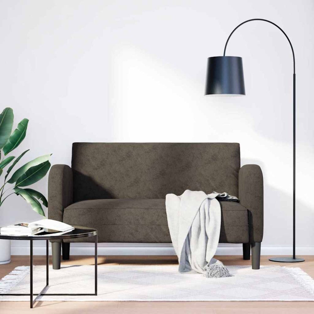 vidaXL Loveseat soffa mörkgrå 110 cm läderimitation