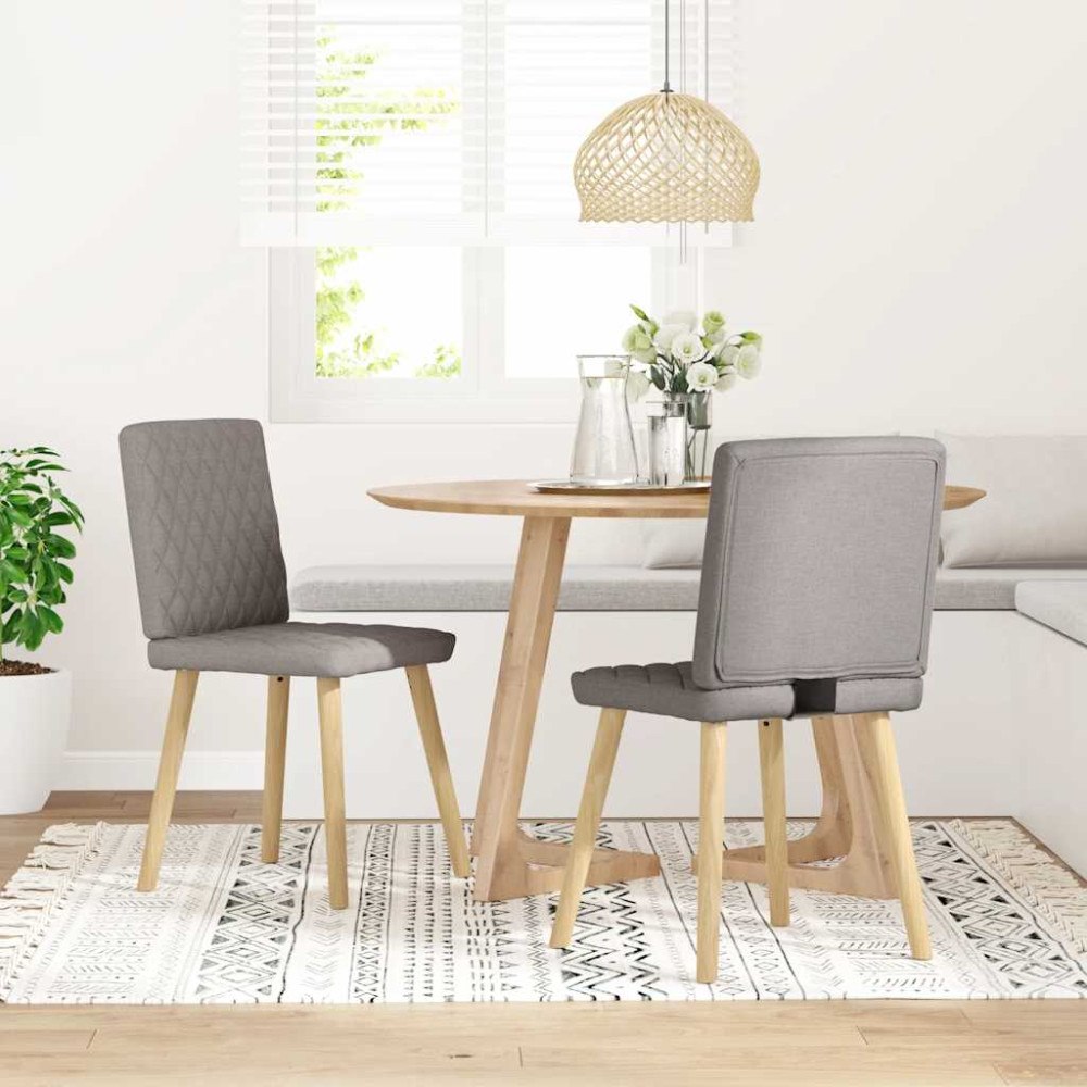 vidaXL Matstolar 2 st taupe tyg