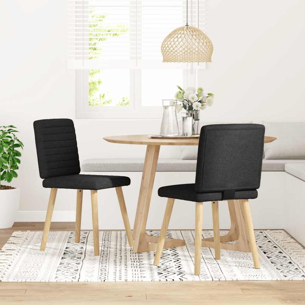 vidaXL Matstolar 2 st svart tyg