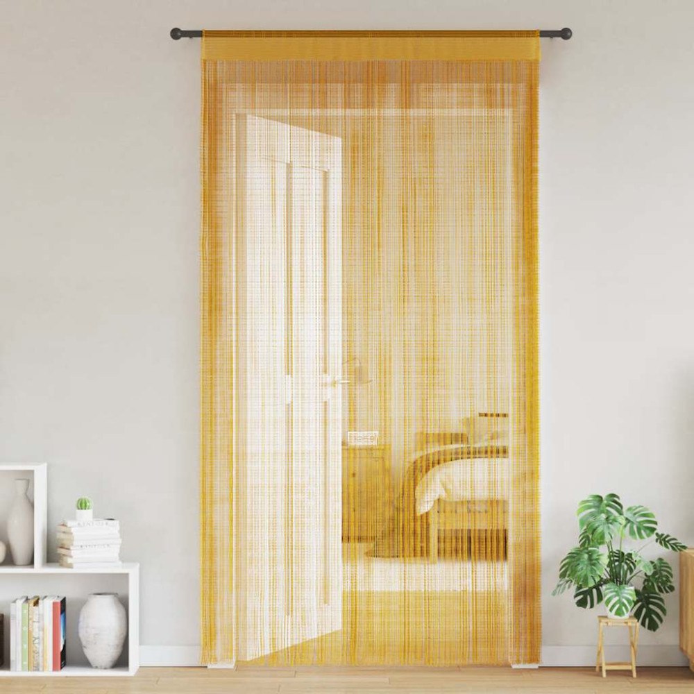vidaXL Stränggardiner 2 st guld 140x250 cm