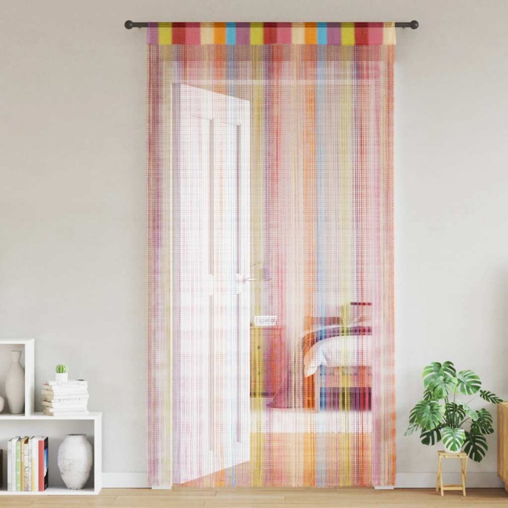 vidaXL Stränggardiner 2 st flerfärgad 100x250 cm