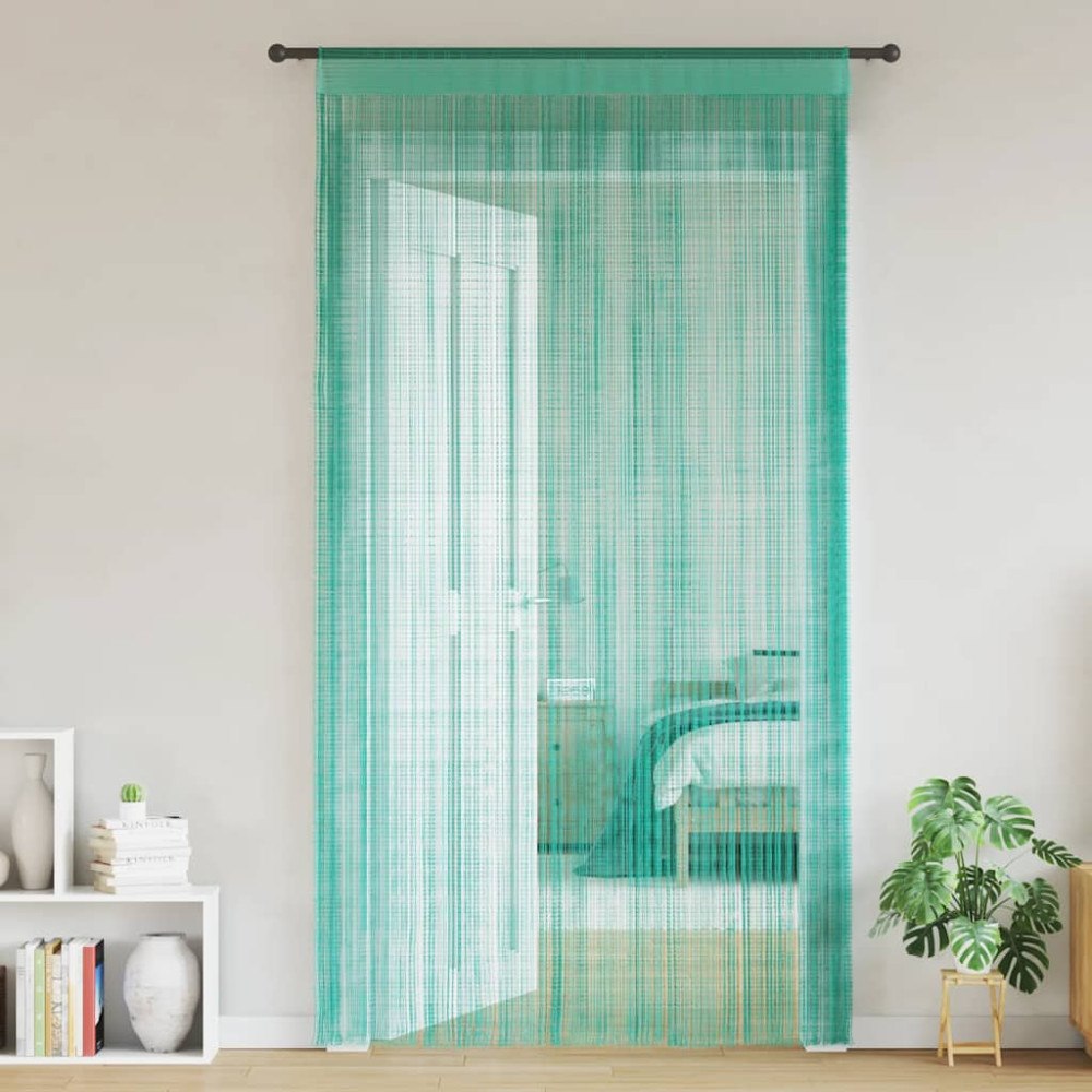 vidaXL Stränggardiner 2 st turkos 140x250 cm